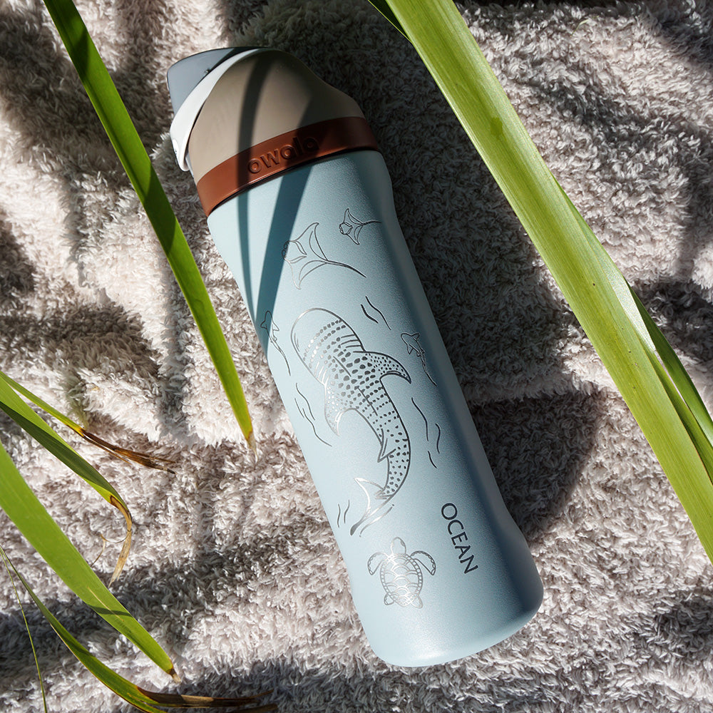 700ml Owala Style Water Bottle Half Wrap - WHALE SHARK