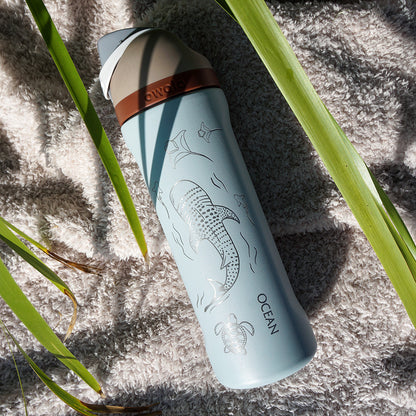 700ml Owala Style Water Bottle Half Wrap - WHALE SHARK