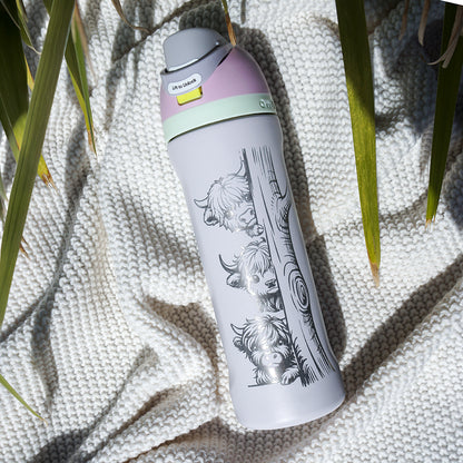 700ml Owala Style Water Bottle Half Wrap - HIGHLAND COWS