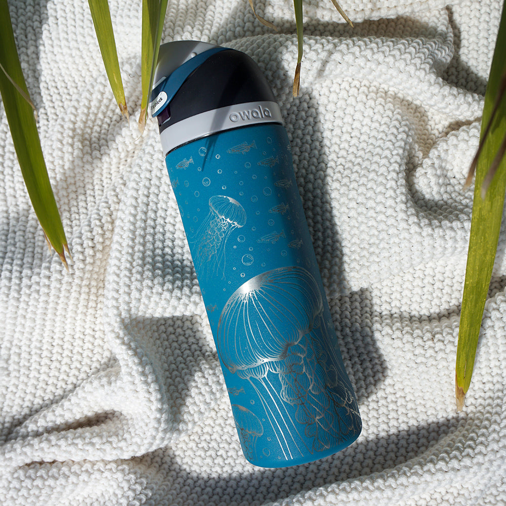 700ml Owala Style Water Bottle Full Wrap - JELLYFISH