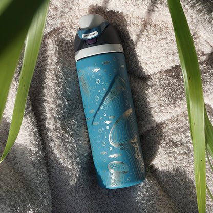700ml SECONDS Owala Style Water Bottle Full Wrap - JELLYFISH