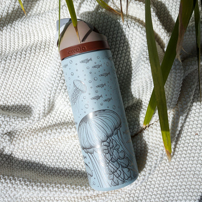 700ml SECONDS Owala Style Water Bottle Full Wrap - JELLYFISH