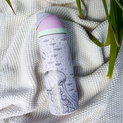 700ml Owala Style Water Bottle Full Wrap - JELLYFISH