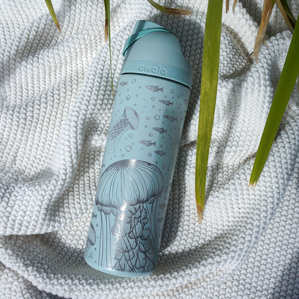 700ml Owala Style Water Bottle Full Wrap - JELLYFISH