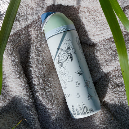 700ml Owala Style Water Bottle Full Wrap - OCEAN