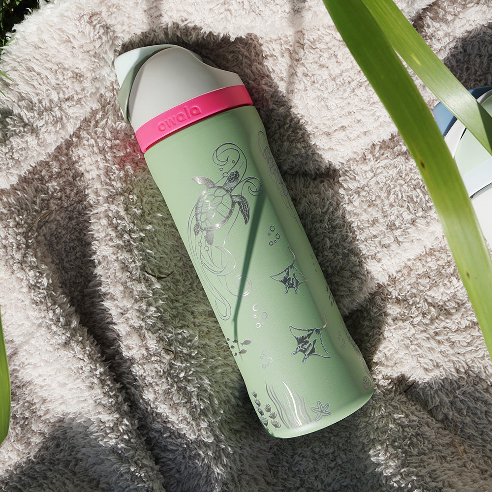 700ml Owala Style Water Bottle - Full Wrap - NEO SAGE - SALE