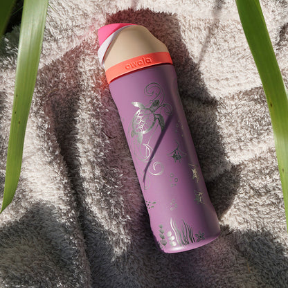700ml Owala Style Water Bottle - Full Wrap - SMELL THE ROSES - SALE