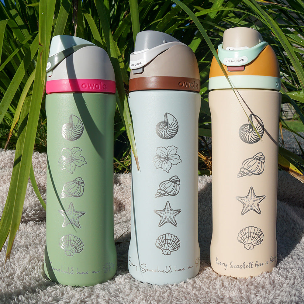 700ml Owala Style Water Bottle Half Wrap - SEA SHELLS