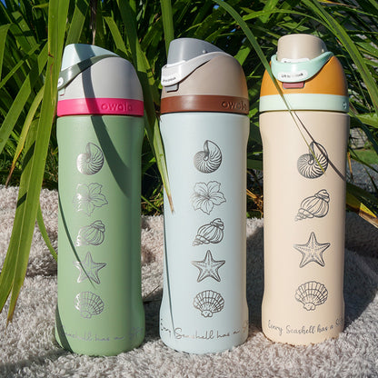 700ml Owala Style Water Bottle Half Wrap - SEA SHELLS