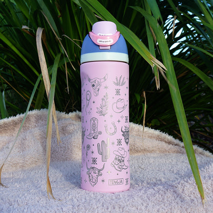 700ml Owala Style Water Bottle Full Wrap - WESTERN/COWGIRL