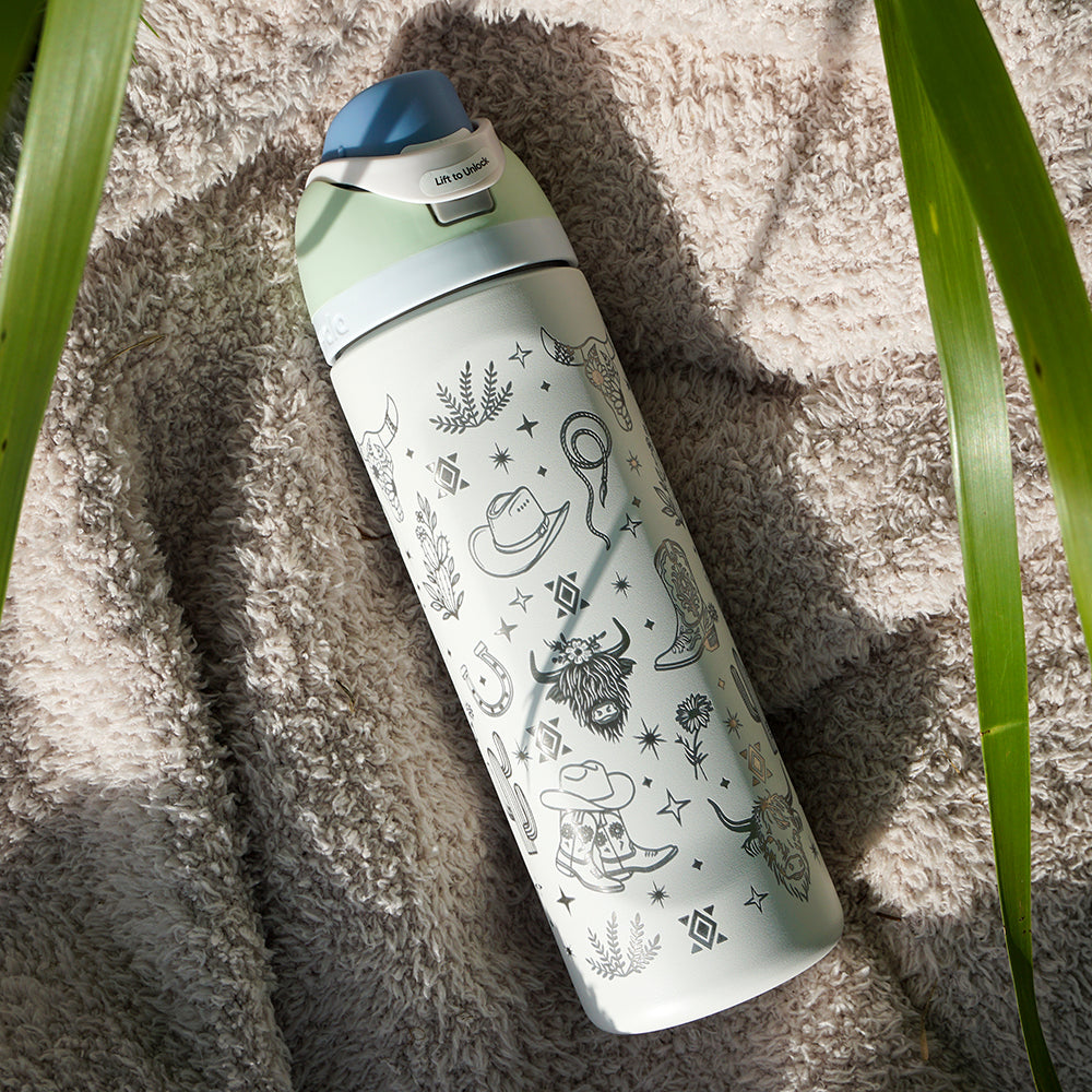 700ml Owala Style Water Bottle Full Wrap - WESTERN/COWGIRL