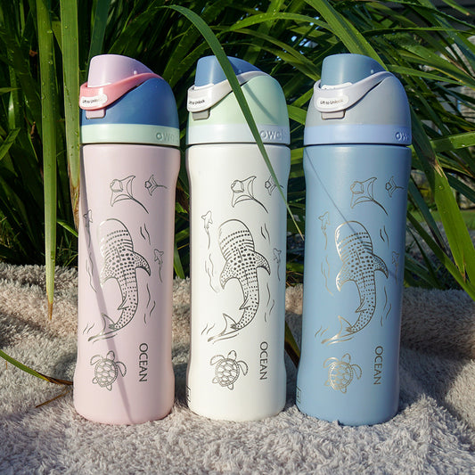 700ml Owala Style Water Bottle Half Wrap - WHALE SHARK