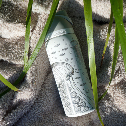 950ml Owala Style Water Bottle - Full Wrap - JELLYFISH