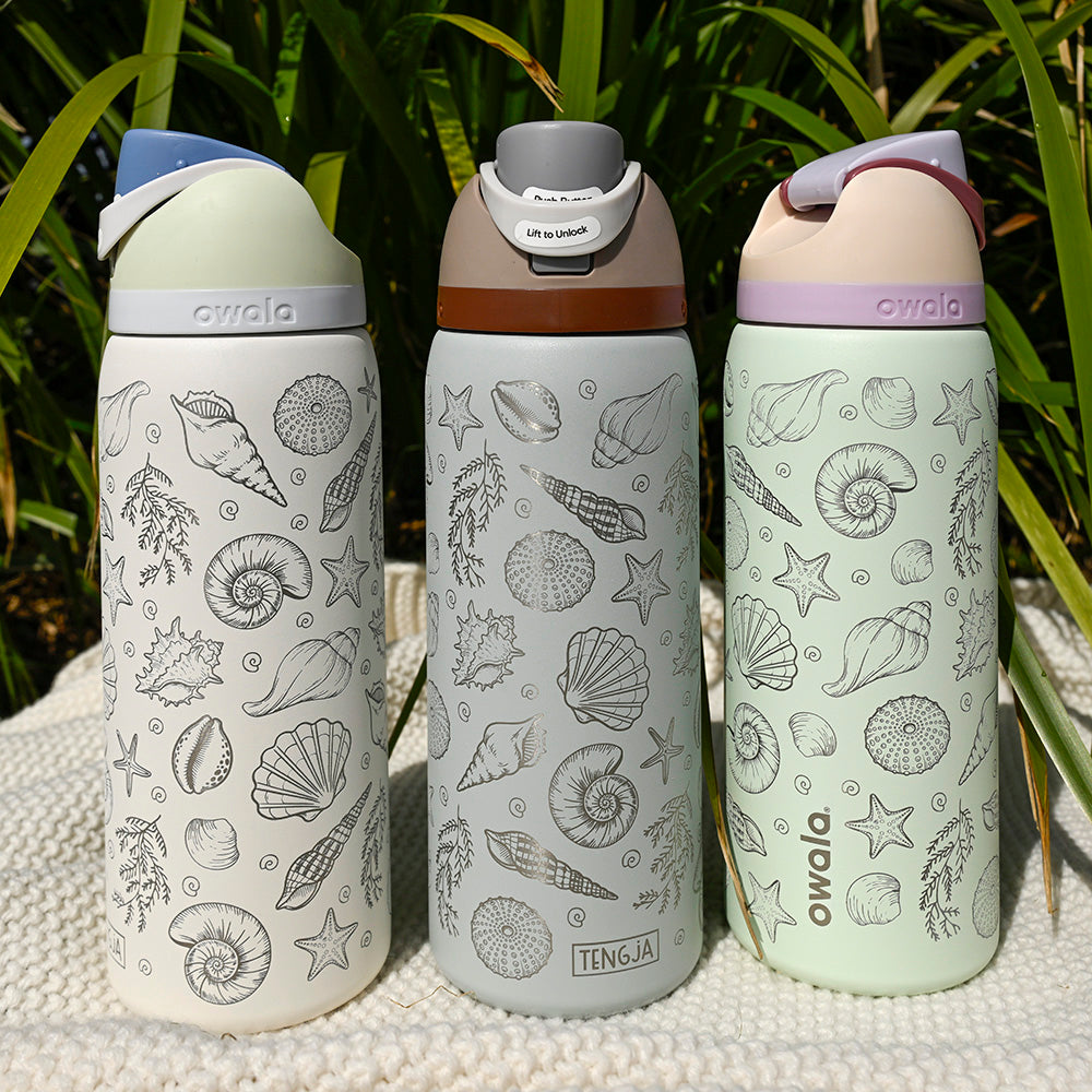950ml Owala Style Water Bottle-Full Wrap-SEA SHELL