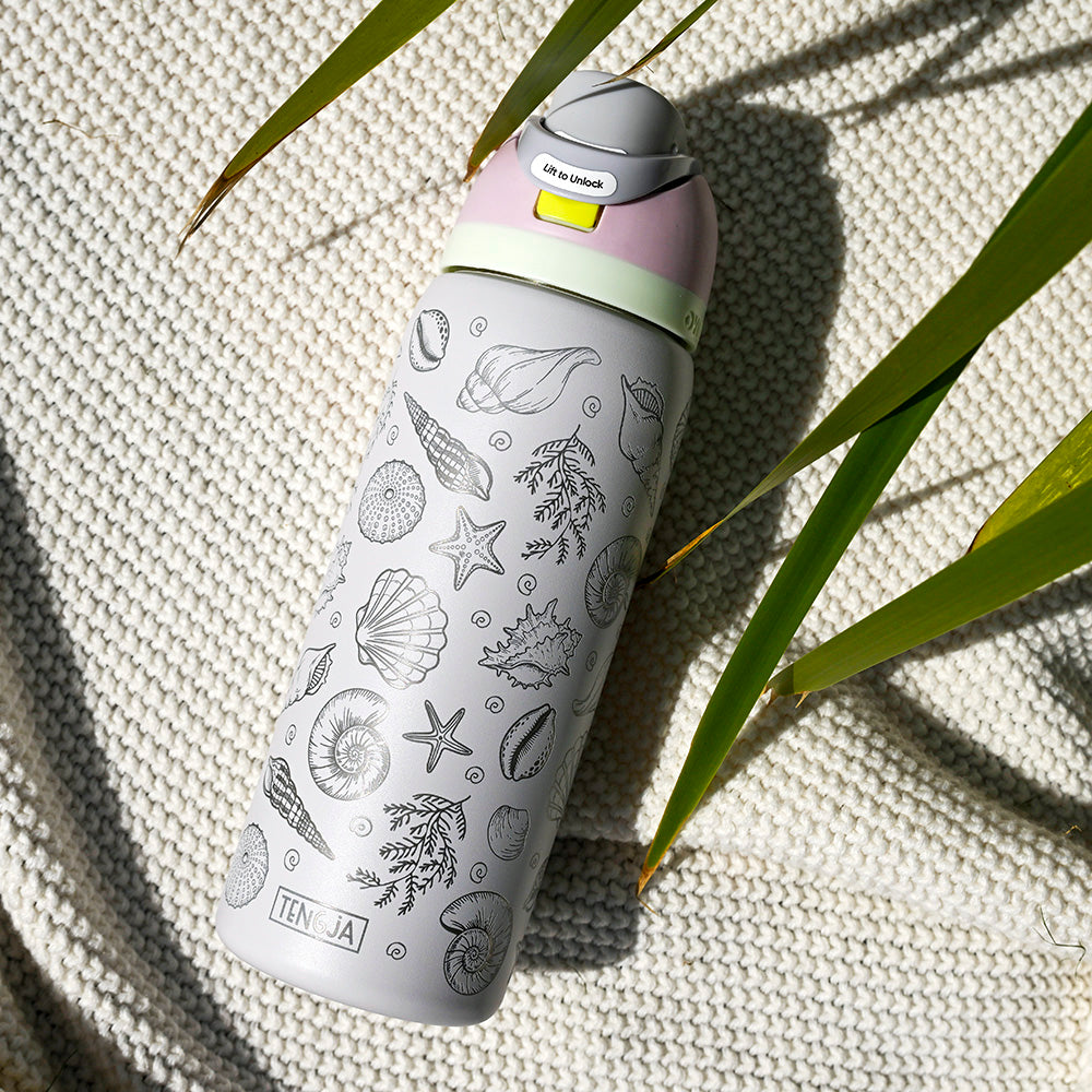 950ml Owala Style Water Bottle-Full Wrap-SEA SHELL