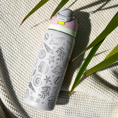 950ml Owala Style Water Bottle-Full Wrap-SEA SHELL