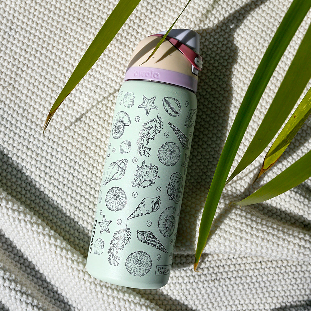 950ml Owala Style Water Bottle-Full Wrap-SEA SHELL