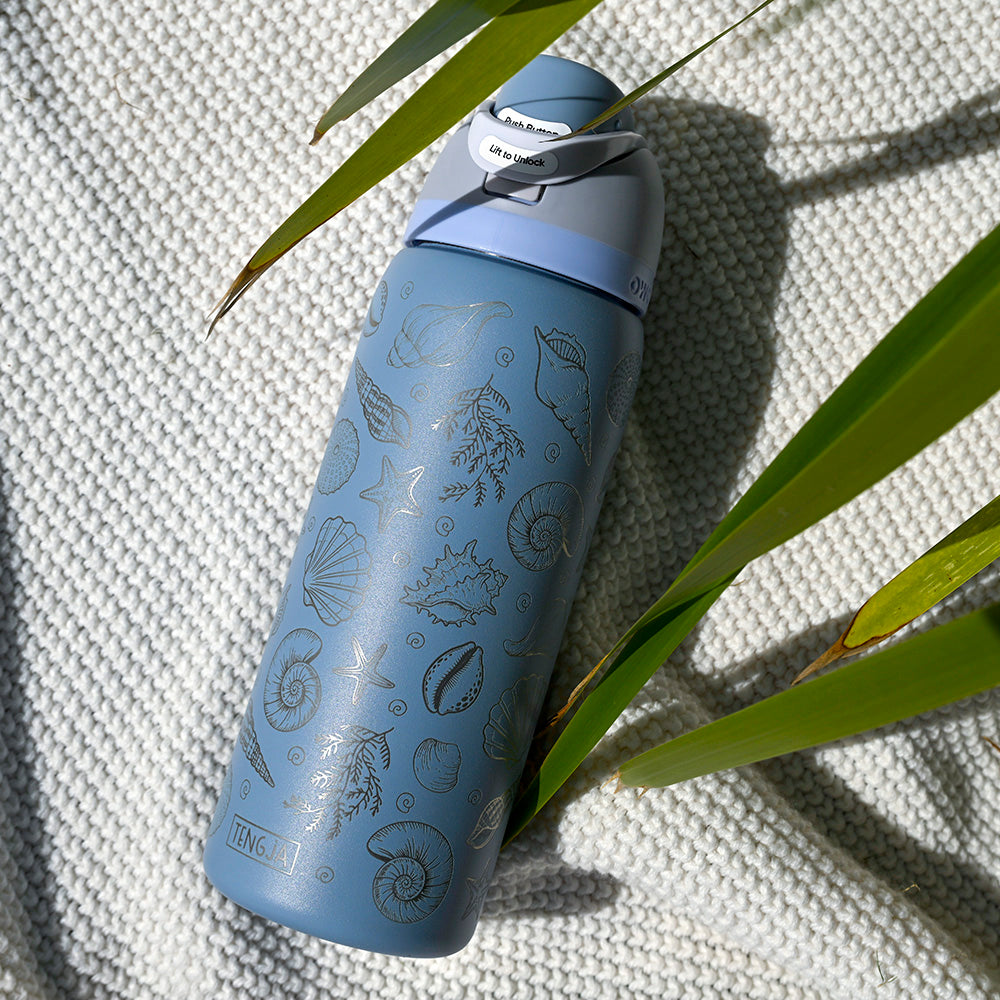 950ml Owala Style Water Bottle-Full Wrap-SEA SHELL