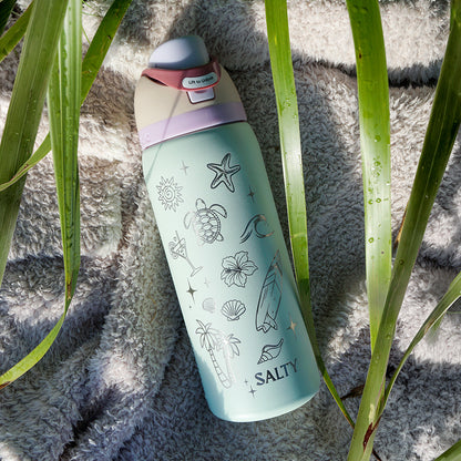 950ml Owala Style Water Bottle-Half Wrap-SALTY