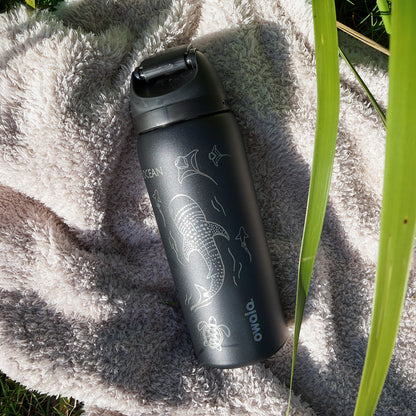 950ml Owala Style Water Bottle-Half Wrap-WHALE SHARK