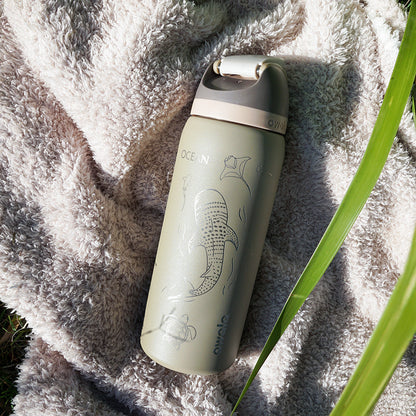 950ml Owala Style Water Bottle-Half Wrap-WHALE SHARK