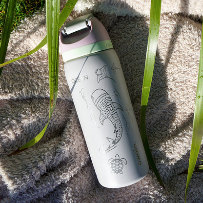 950ml Owala Style Water Bottle-Half Wrap-WHALE SHARK