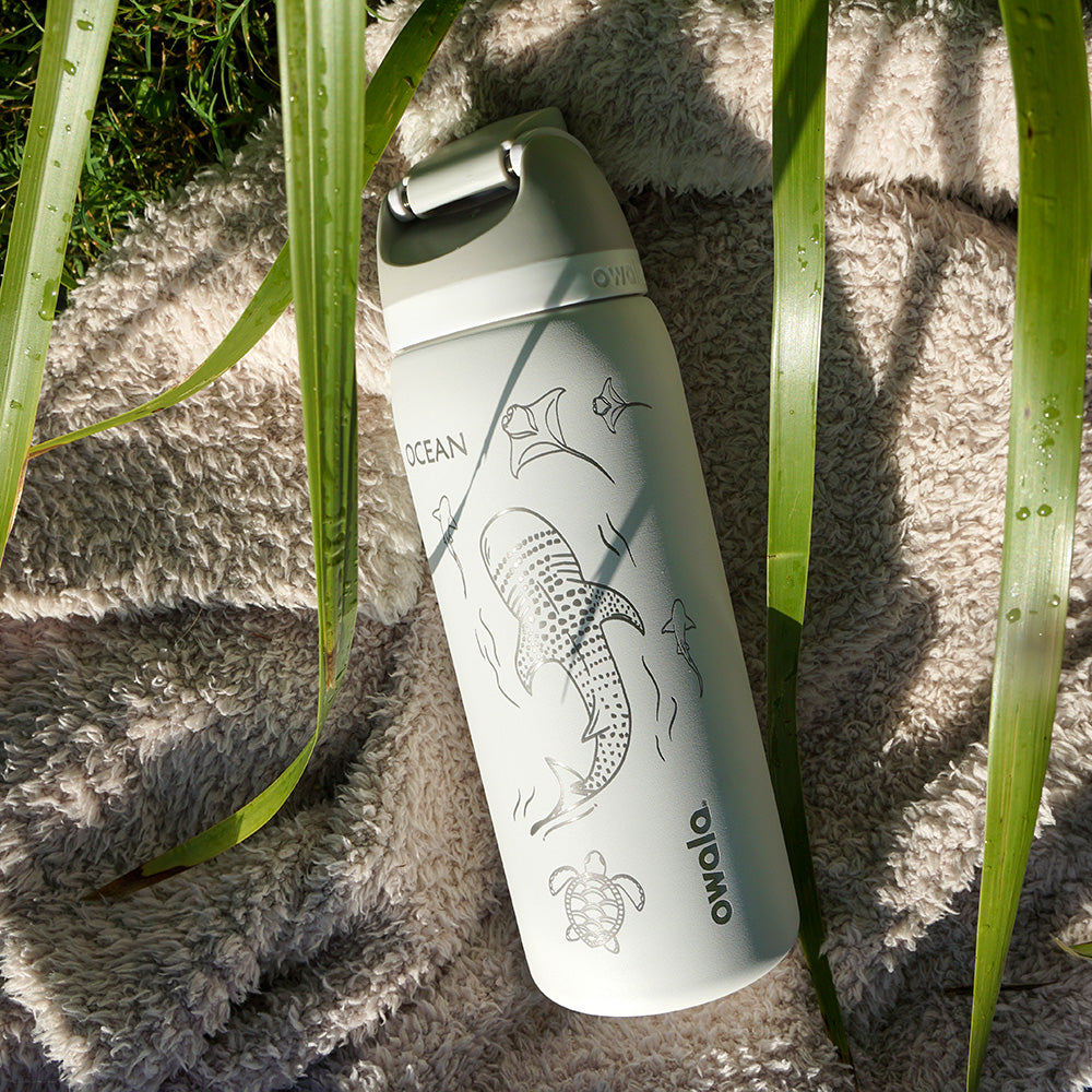 950ml Owala Style Water Bottle-Half Wrap-WHALE SHARK