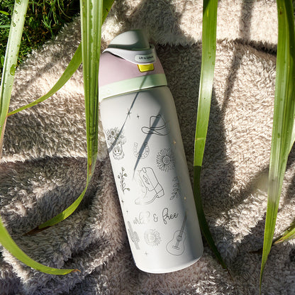 950ml Owala Style Water Bottle - Half Wrap - WILD & FREE