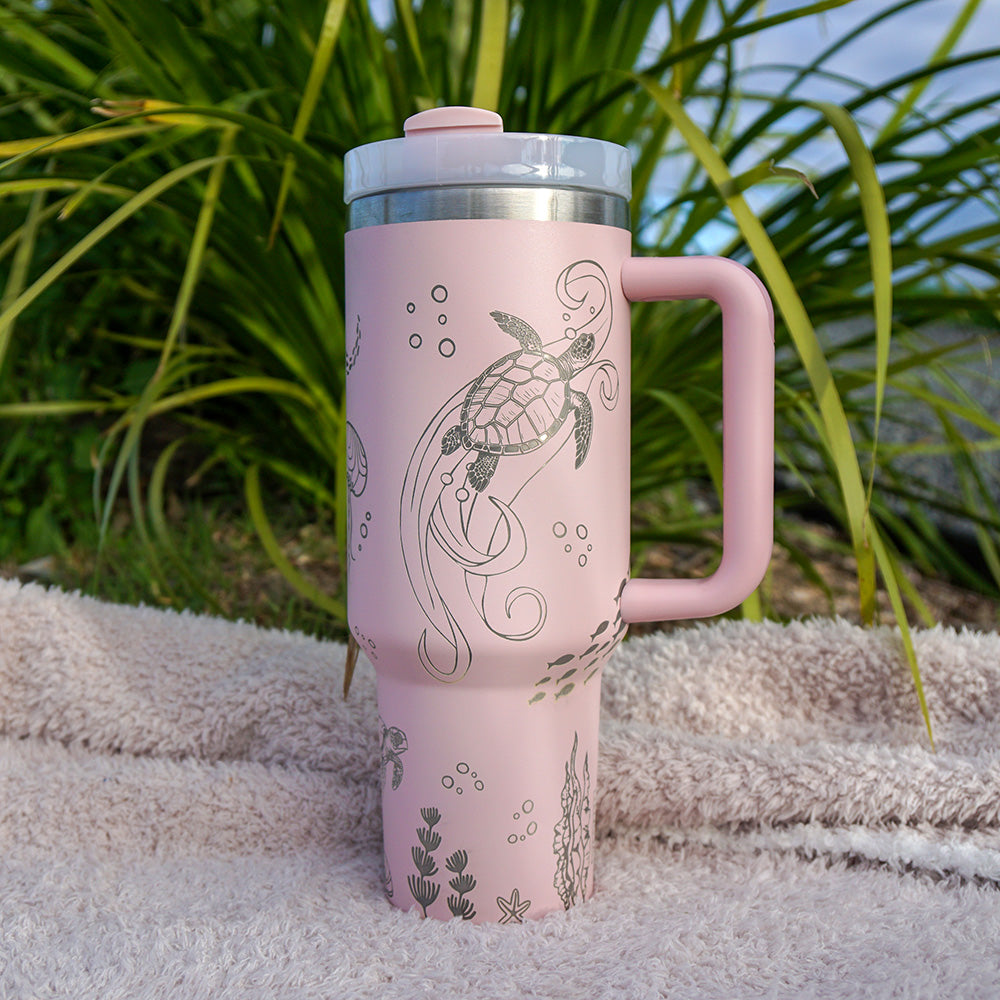 Refresher 1.2L Insulated Tumbler with Handle and Straw - Full Wrap OCEAN