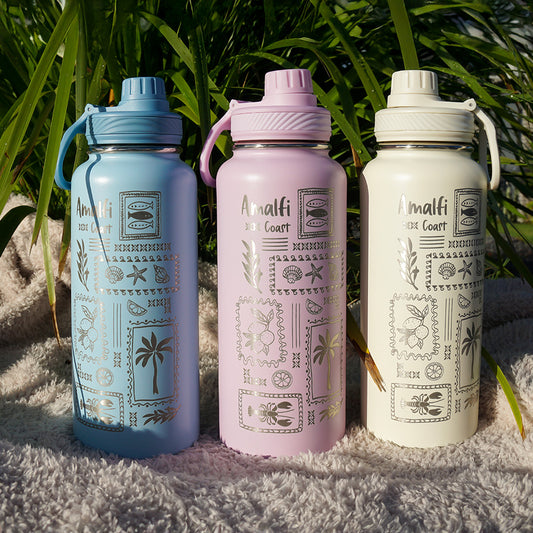 1L Insulated Water Bottle Full Wrap - AMALFI COAST
