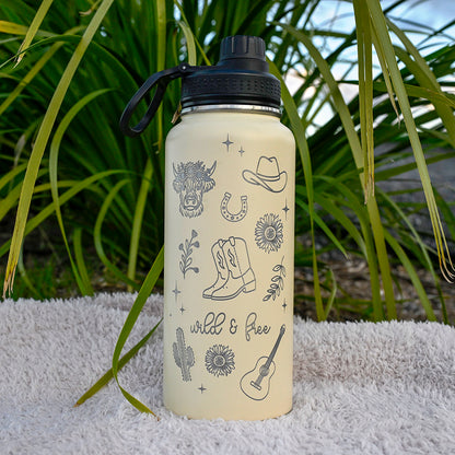 1L Insulated Water Bottle - COWGIRL