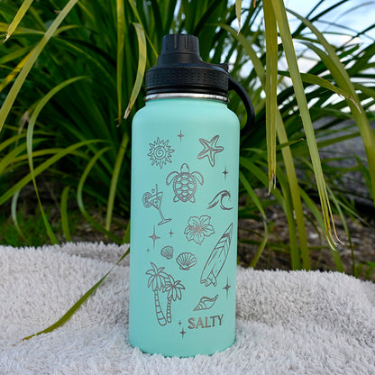 1L Insulated Water Bottle - SALTY