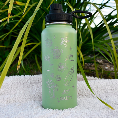 1L Insulated Water Bottle - SALTY