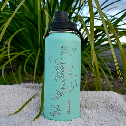 1L Insulated Water Bottle - WHALE SHARK
