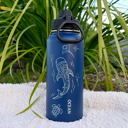 1L Insulated Water Bottle - WHALE SHARK