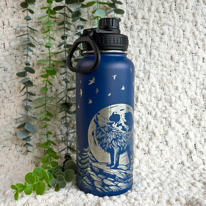 1LInsulated Water Bottle Full Wrap - WOLF