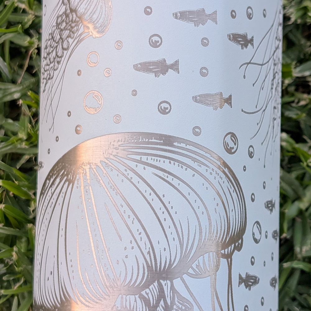 700ml SECONDS Owala Style Water Bottle Full Wrap - JELLYFISH