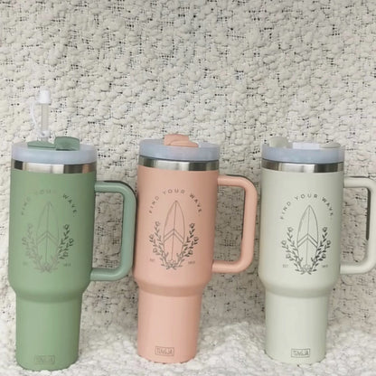Refresher 1.2L Insulated Tumbler with Handle and Straw - FIND YOUR WAVE