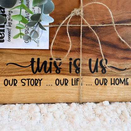 Resin Infused Camphor Laurel Chopping Board - THIS IS US - TENGJA