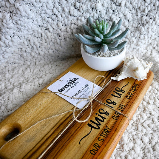 Resin Infused Camphor Laurel Chopping Board - THIS IS US - TENGJA