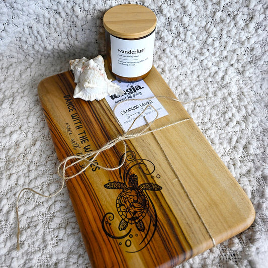 Resin Infused Camphor Laurel Chopping Board - TURTLE - TENGJA