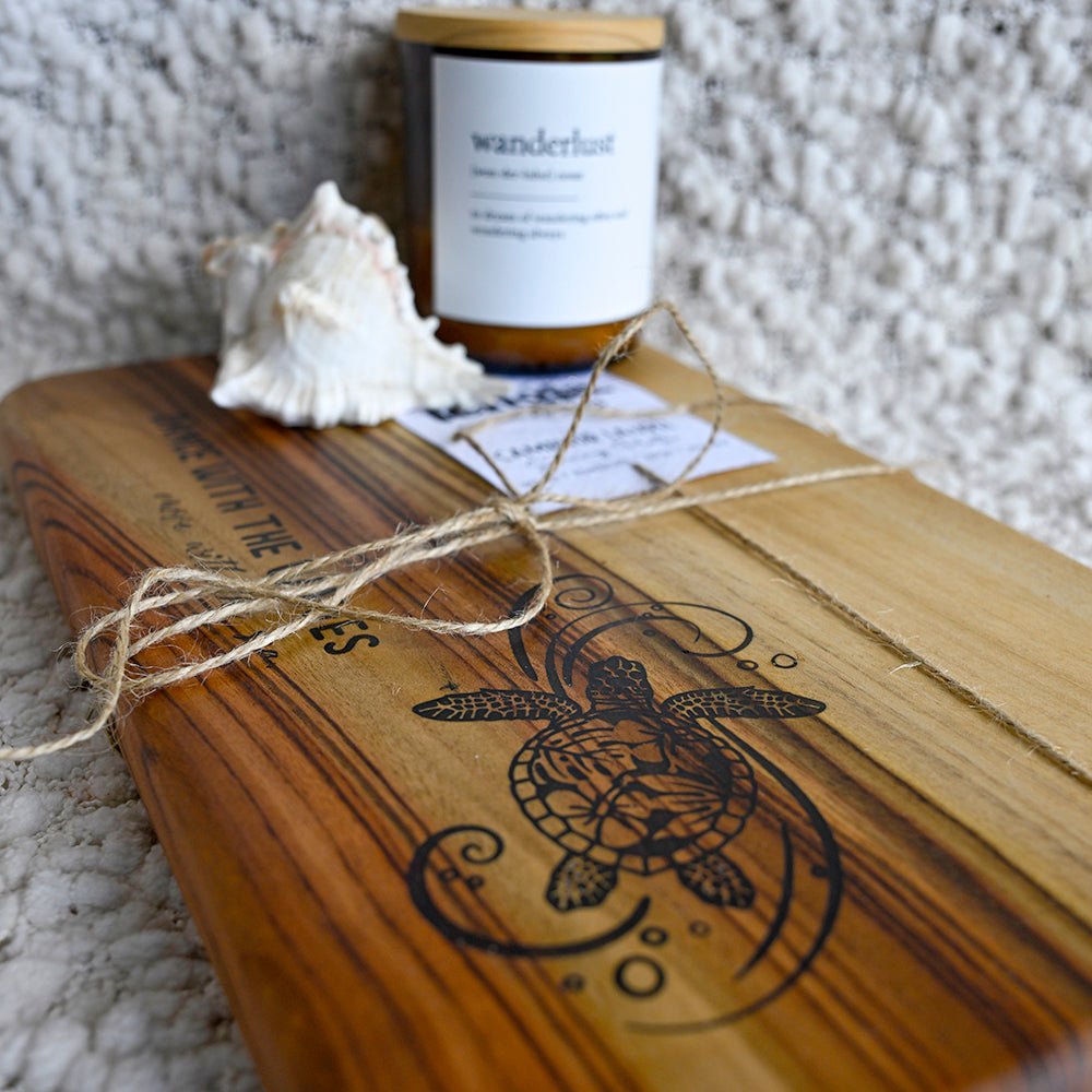 Resin Infused Camphor Laurel Chopping Board - TURTLE - TENGJA