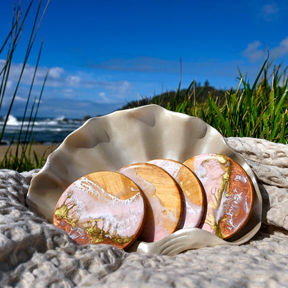 Resin Ocean Waves Drink Round Coaster - TENGJA