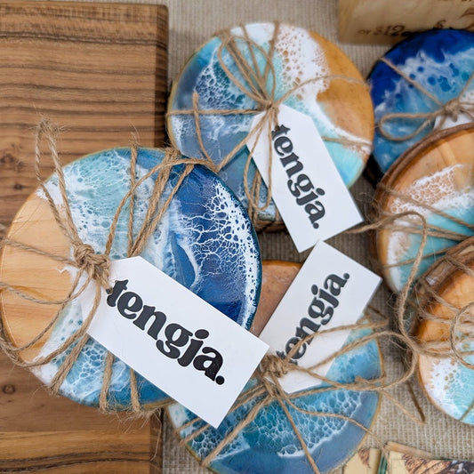 Resin Ocean Waves Drink Round Coaster - TENGJA