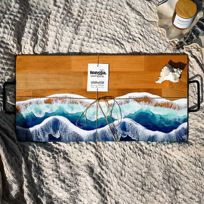 Resin Ocean Waves Serving Platter or Charcuterie Board - LARGE - TENGJA