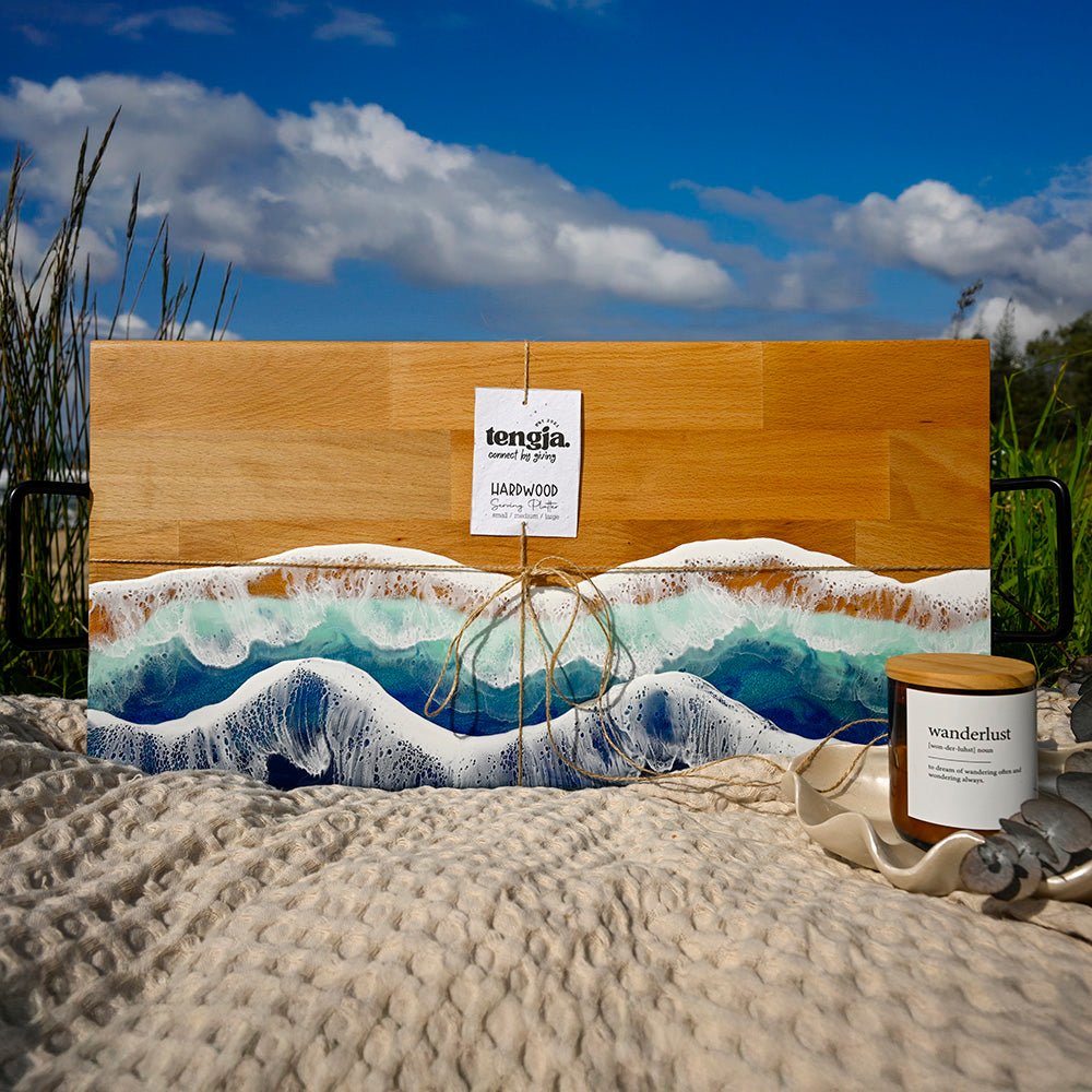 Resin Ocean Waves Serving Platter or Charcuterie Board - LARGE - TENGJA