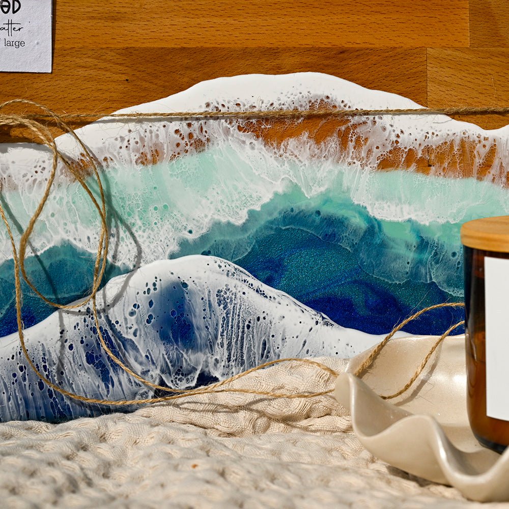 Resin Ocean Waves Serving Platter or Charcuterie Board - LARGE - TENGJA