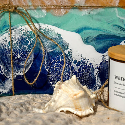 Resin Ocean Waves Serving Platter or Charcuterie Board - MEDIUM - TENGJA