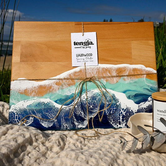 Resin Ocean Waves Serving Platter or Charcuterie Board - MEDIUM - TENGJA
