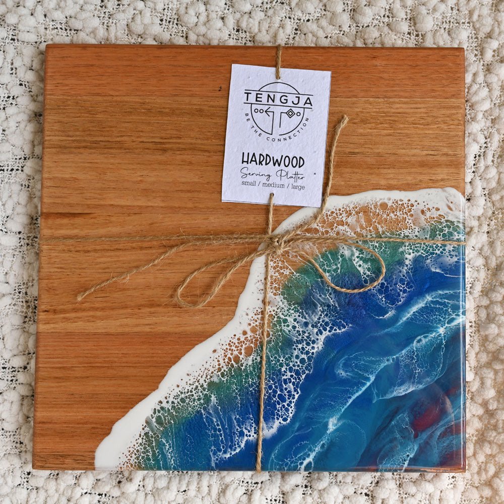 Resin Cheeseboard - Resin Homewares - Resin Art Platter - Ocean Cheese Board - Serving Platter - Resin Art - shops Wooden Board